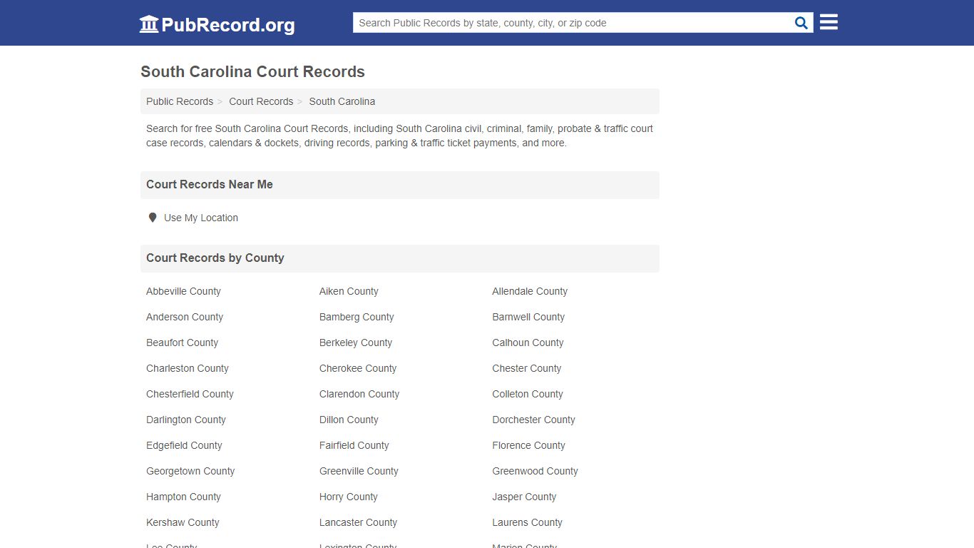 Free South Carolina Court Records - PubRecord.org